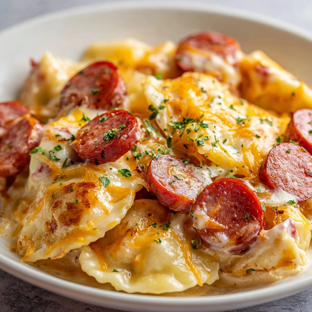 Hearty Crockpot Pierogi Casserole with Kielbasa for Cozy Nights