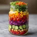 Mason Jar Rainbow Salad (Portable Meal Prep Magic)