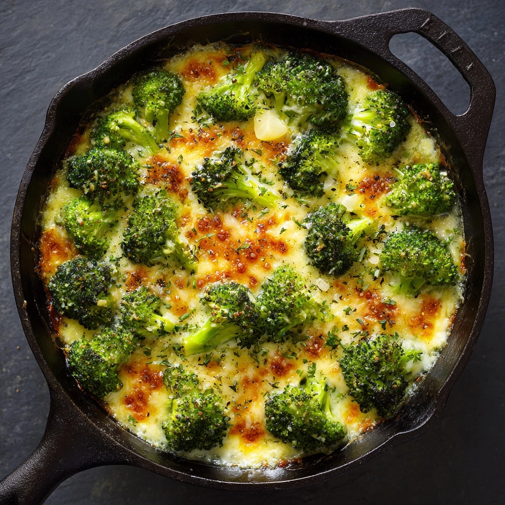 One-Pan Broccoli Skillet Bursting with Garlic & Cheese