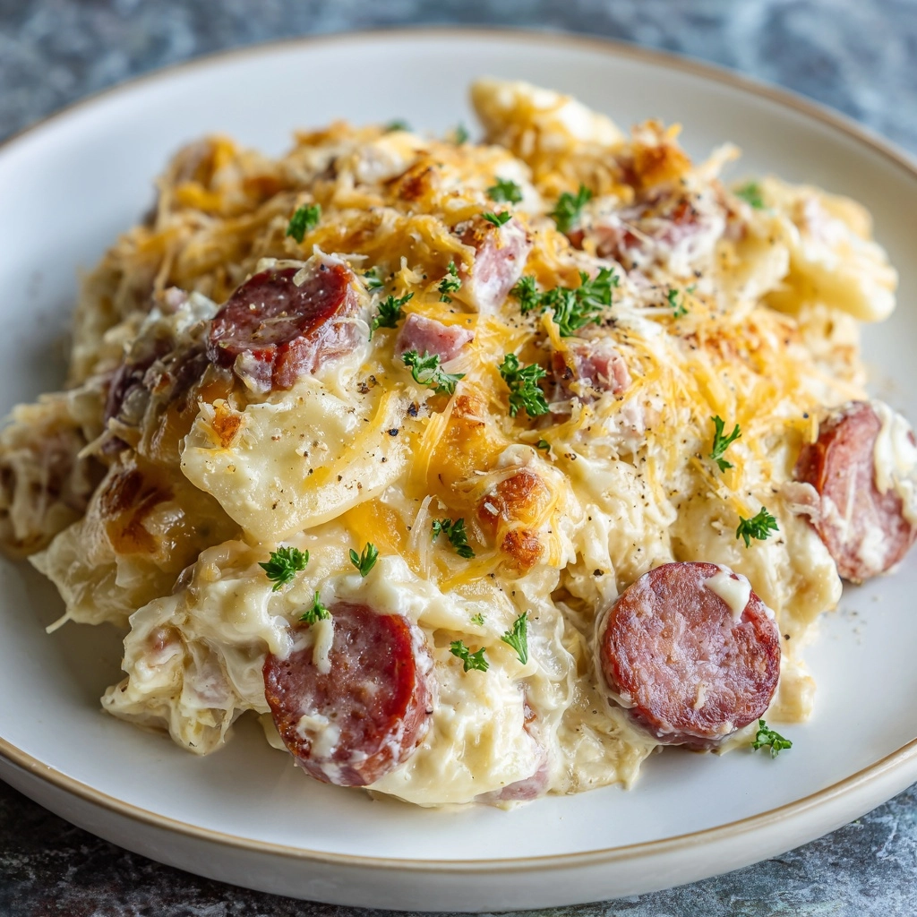 Savor the Flavor: Easy Crockpot Pierogi Casserole with Kielbasa Recipe!
