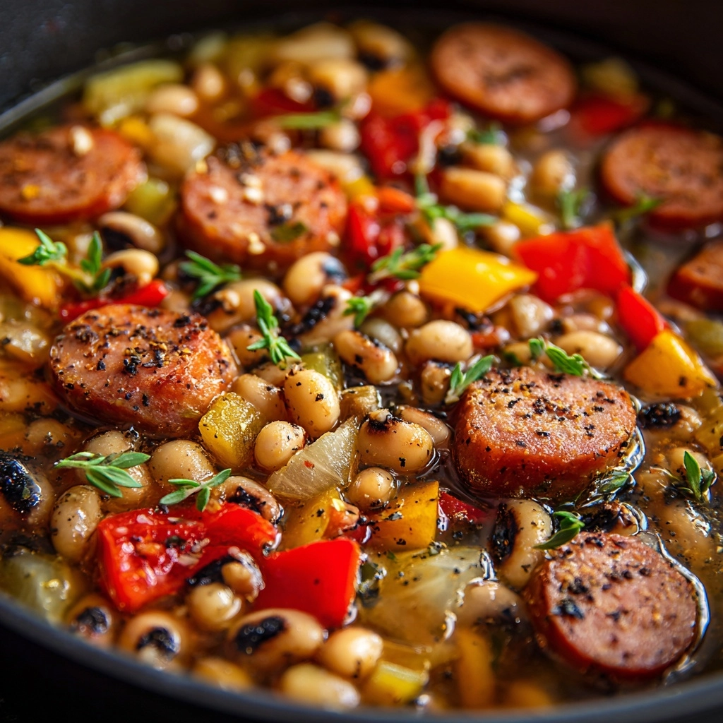 Savor the Flavor: Hearty Smoked Sausage and Black-Eyed Peas Recipe!