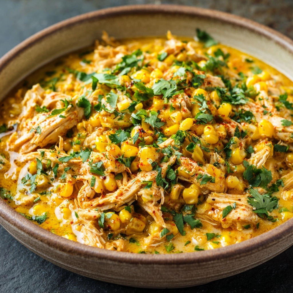 Slow Cooker Street Corn Chicken with Creamy, Zesty Sauce