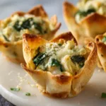 Spinach & artichoke wonton cups