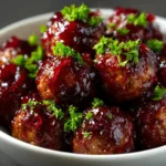 Sticky Cranberry Meatballs for the Easiest Party Appetizer