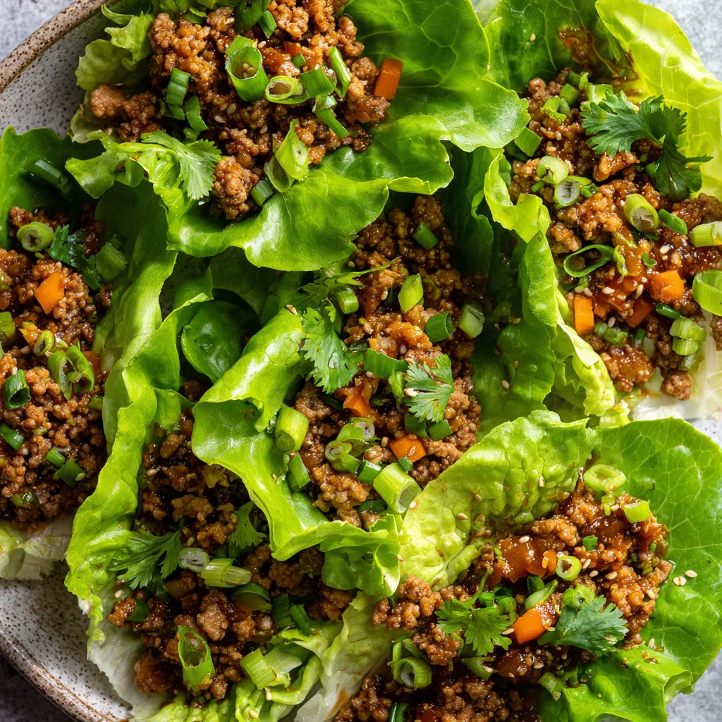 Asian-Style Ground Beef Lettuce Wraps