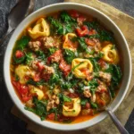 Autumn Soup - Sausage Tortellini Soup with Spinach