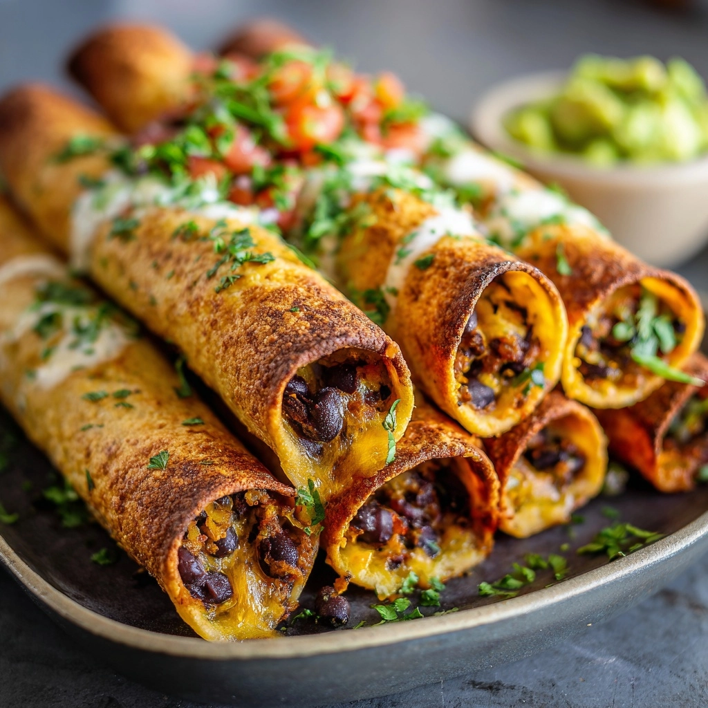 Baked Black Bean Taquitos