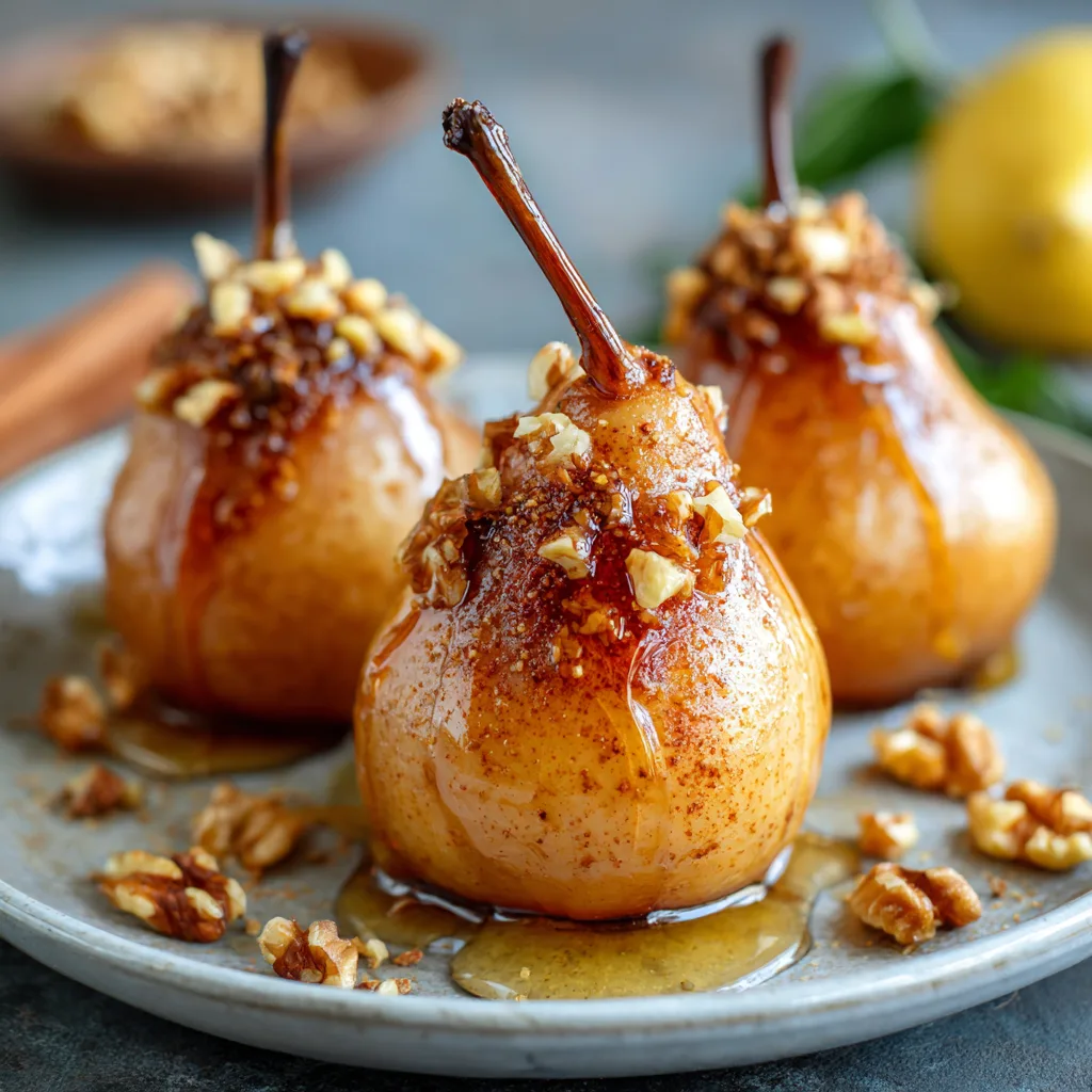 Baked Pears with Cinnamon and Honey