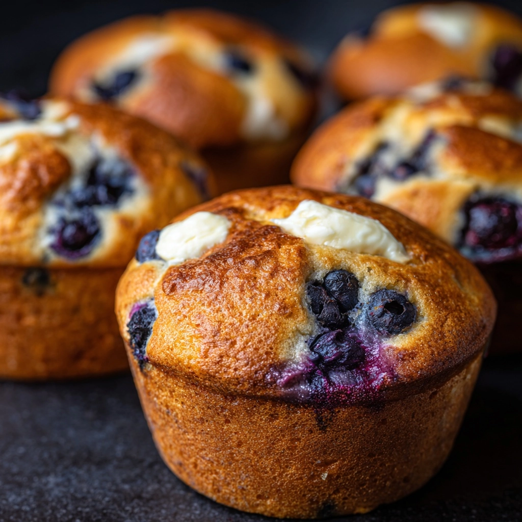 Blueberry Cream Cheese Protein Muffins