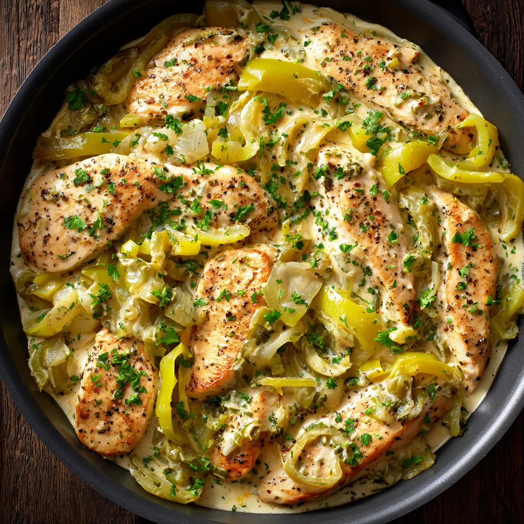 Creamy Pepperoncini Chicken Skillet