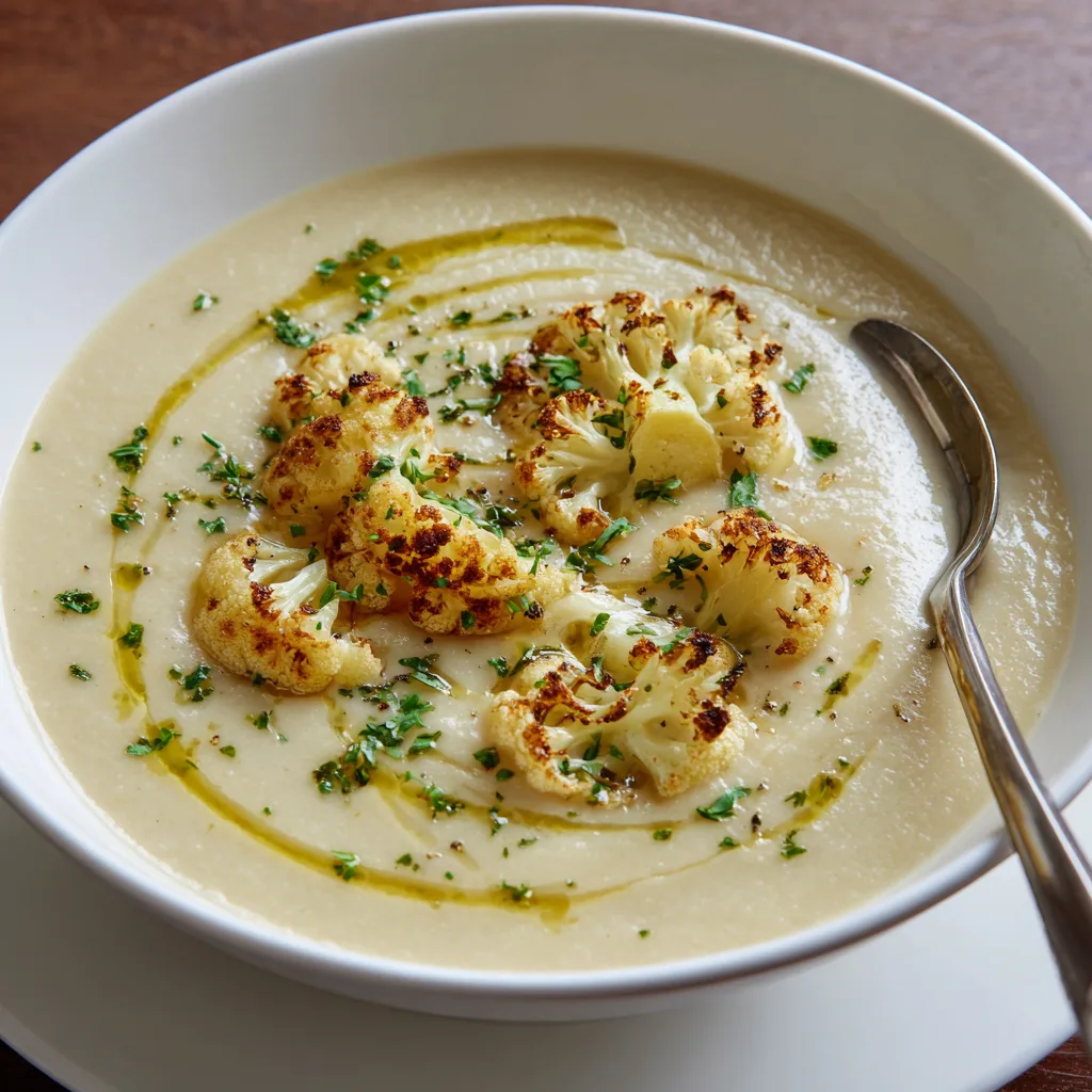 Creamy Roasted Cauliflower Soup | Ambitious Kitchen
