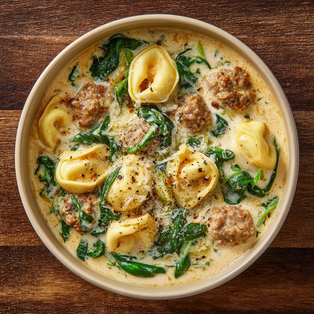 Creamy Sausage Tortellini Soup