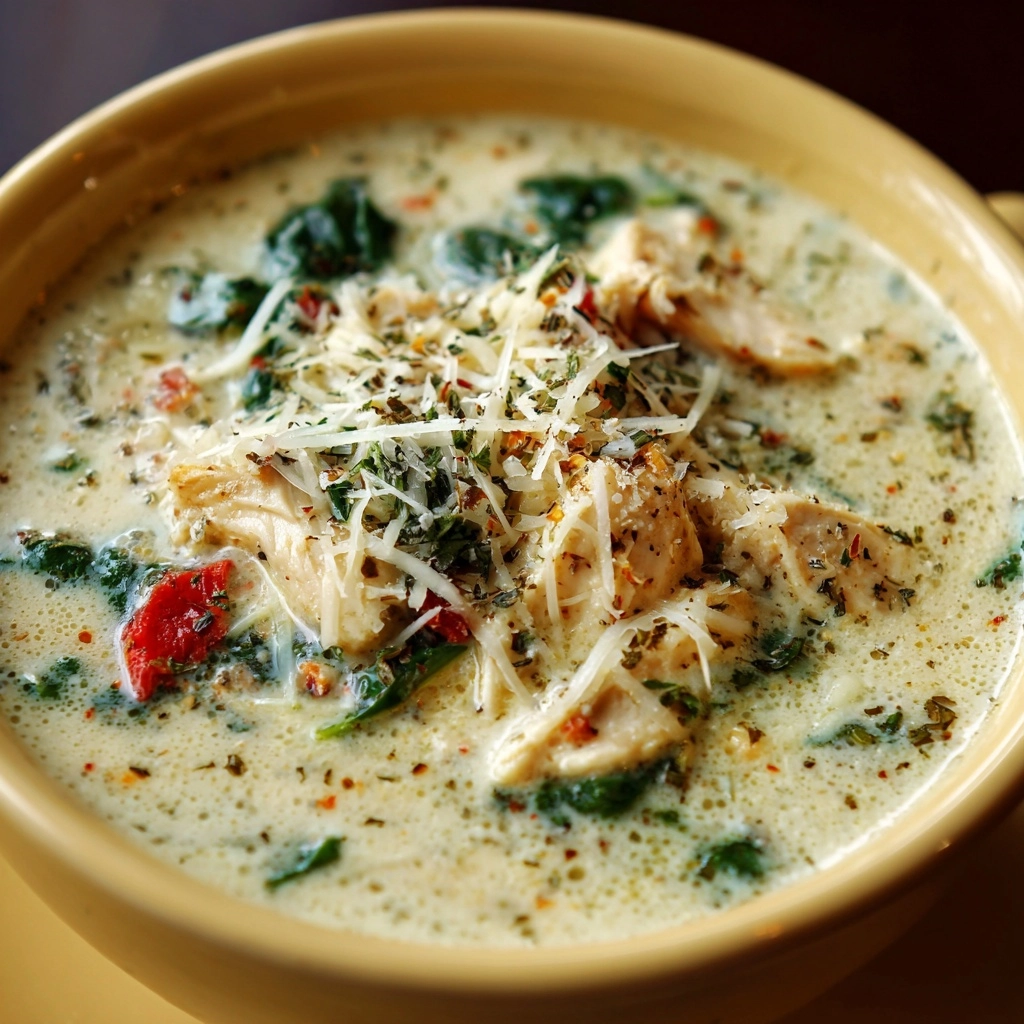 Crock Pot Creamy Chicken Parmesan Soup