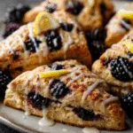 Earl Grey Blackberry Scones with Lemon Glaze
