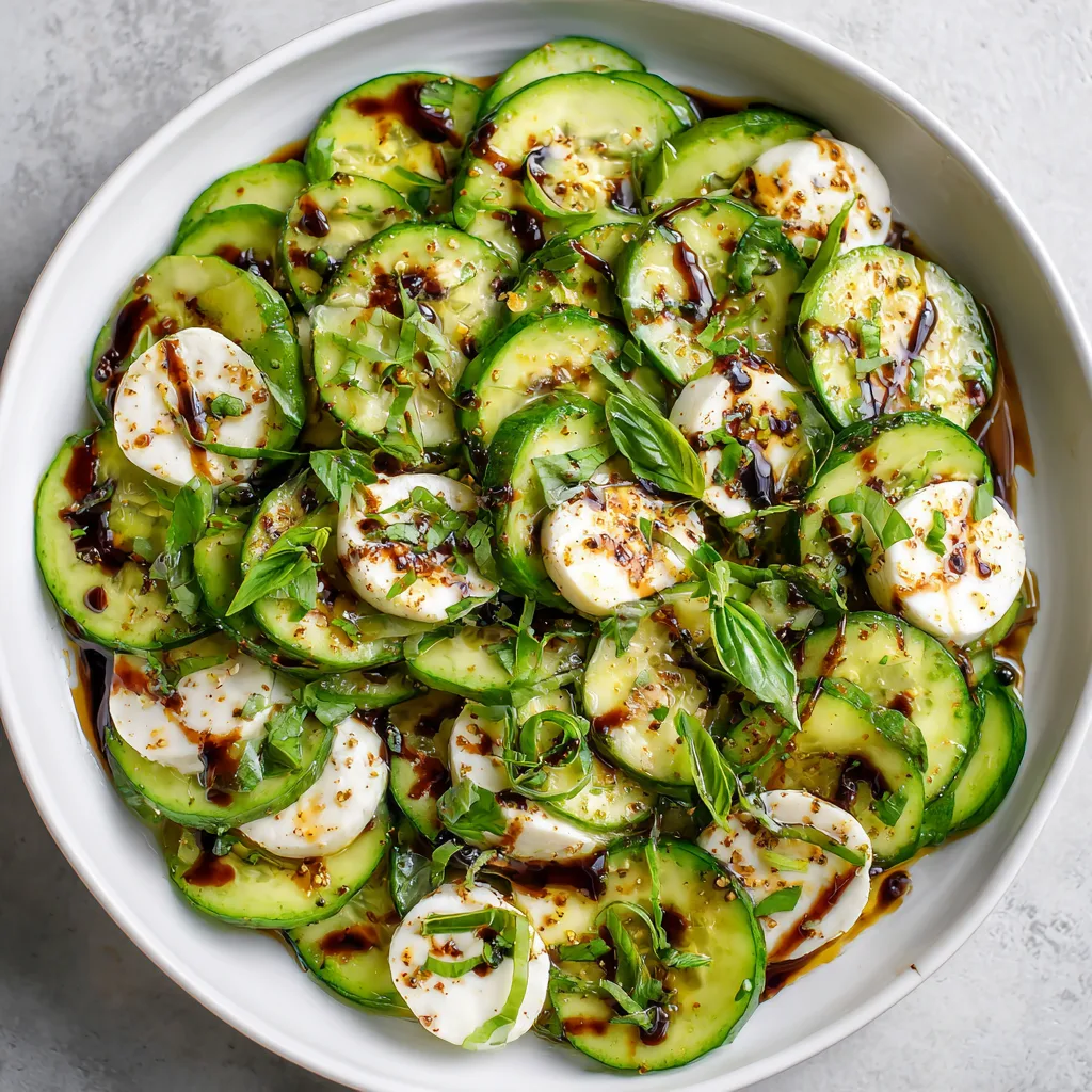 Easy Cucumber Caprese Salad