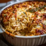 French Onion Chicken Orzo Casserole