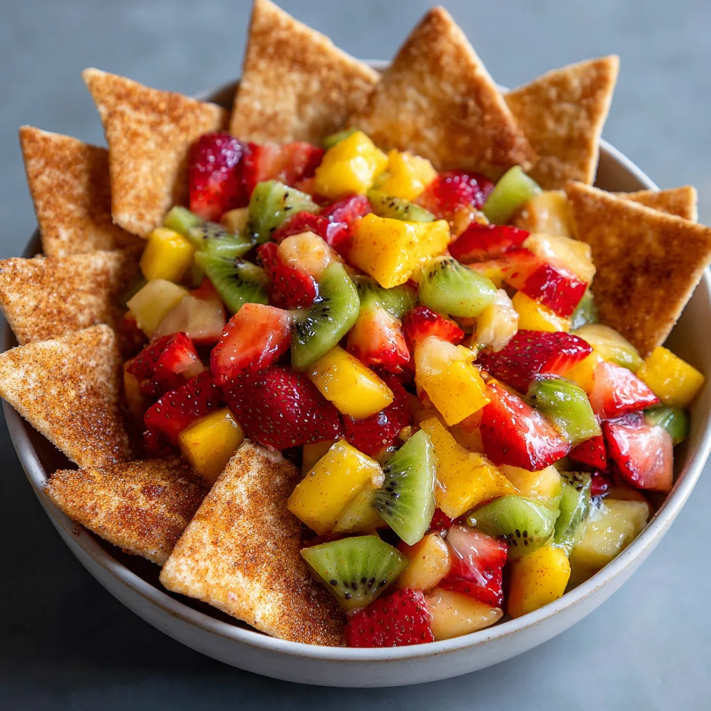 Fruit Salsa with Cinnamon Sugar Tortilla Chips - 4 Sons 'R' Us