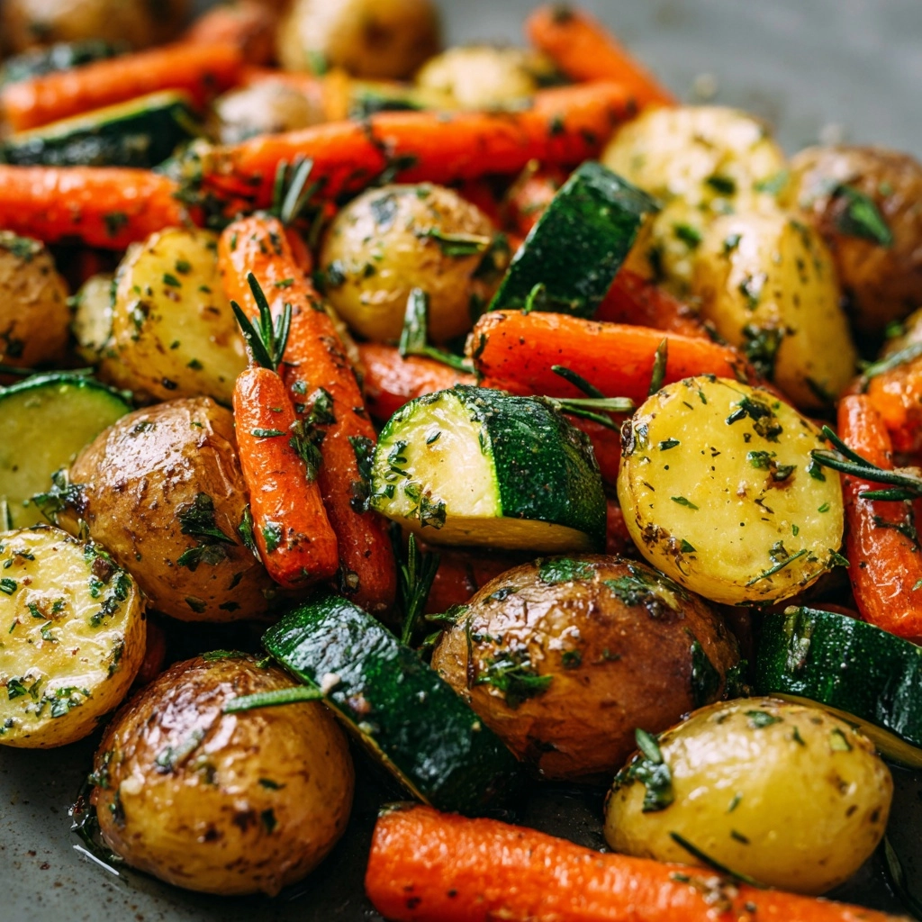 Garlic Herb Roasted Potatoes Recipe with Carrots and Zucchini – Roasted Vegetables Recipe