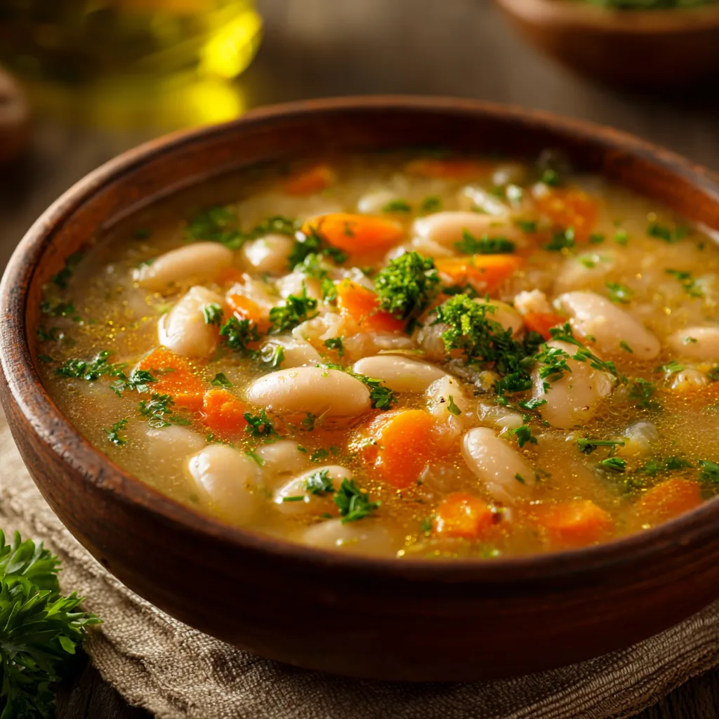 Greek White Bean Soup With Garlic & Lemon - Real Greek Recipes