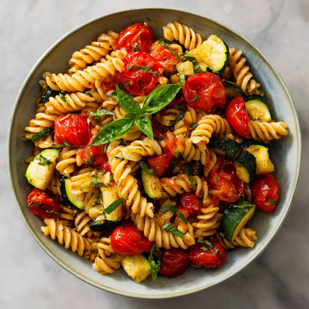 Healthy Tomato Zucchini Pasta Recipe – Easy Vegetarian Pasta Recipe
