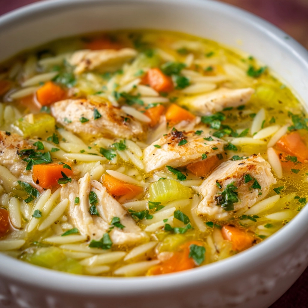 Lemon Chicken Orzo Soup