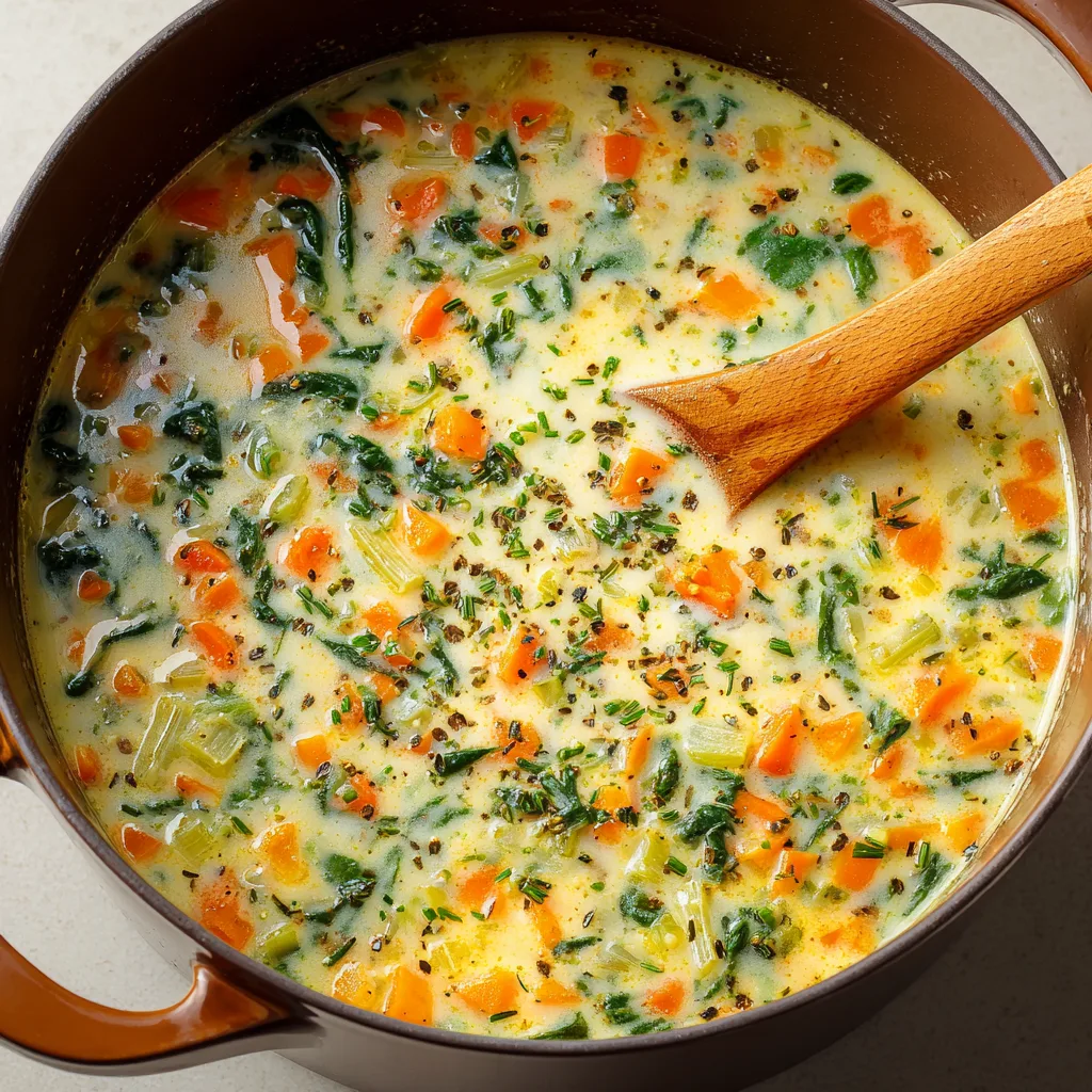 One Pot Creamy Vegetable Soup