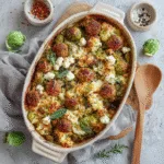 Ovenschotel met Bloemkool, Feta en Gehaktballetjes