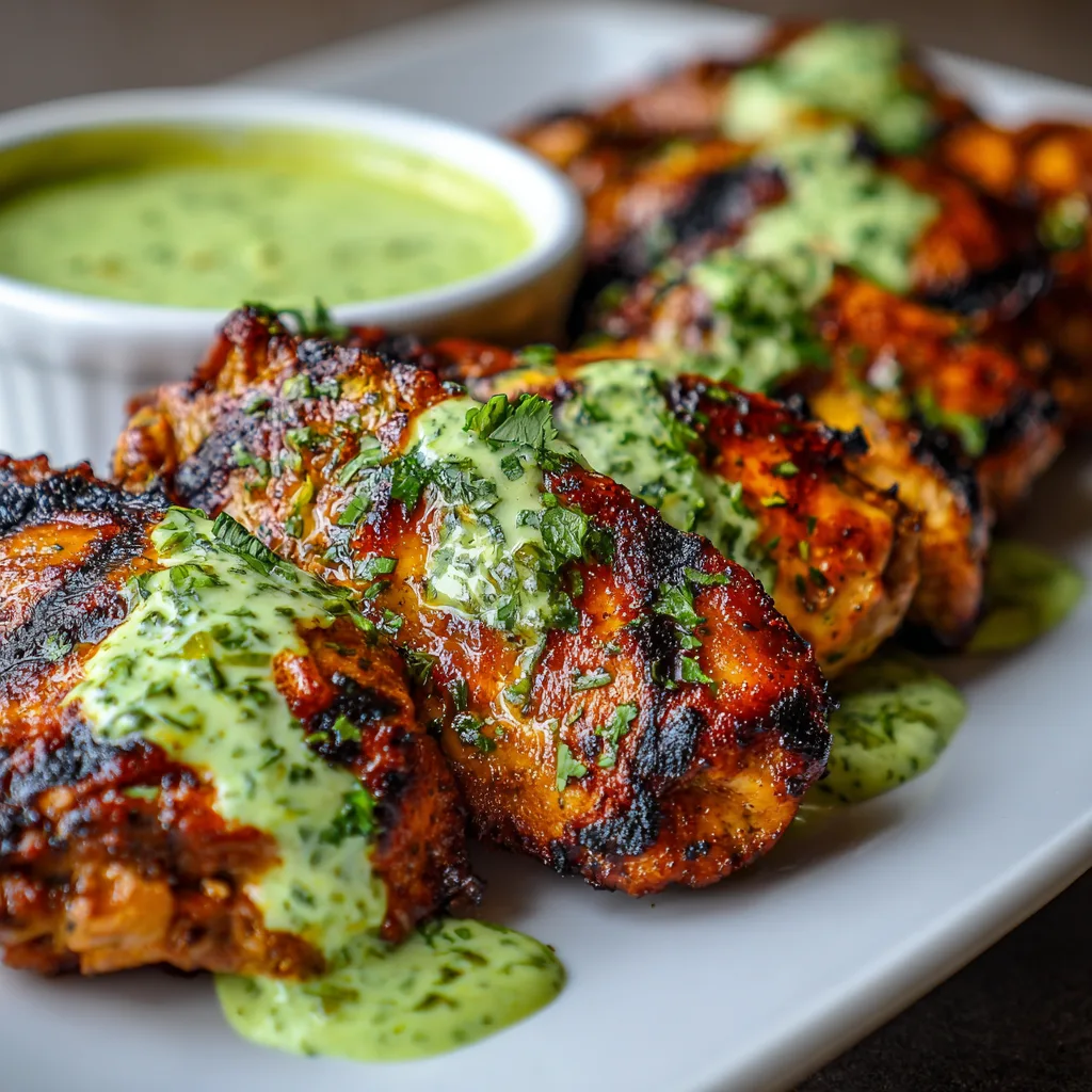 Peruvian Grilled Chicken with Creamy Green Sauce is packed with flavor and the perfect way to add so