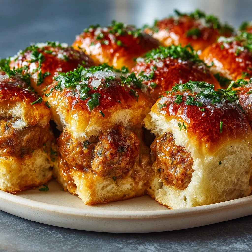 Pull-Apart Meatball Sliders with Garlic Parmesan Butter