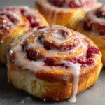 Raspberry Cinnamon Rolls with Lemon Glaze - Chasety