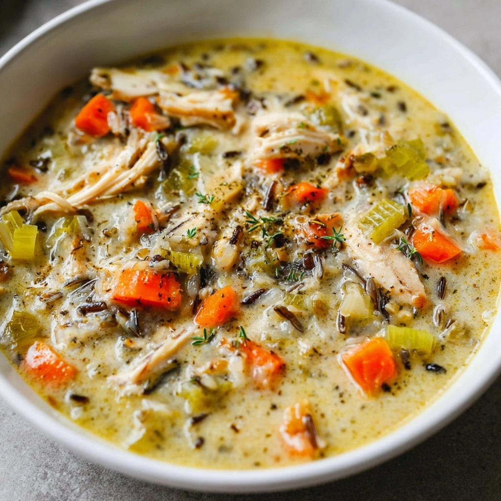 SLOW COOKER CHICKEN AND WILD RICE SOUP