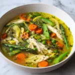 Simple Lemony Chicken Soup with Spring Veggies
