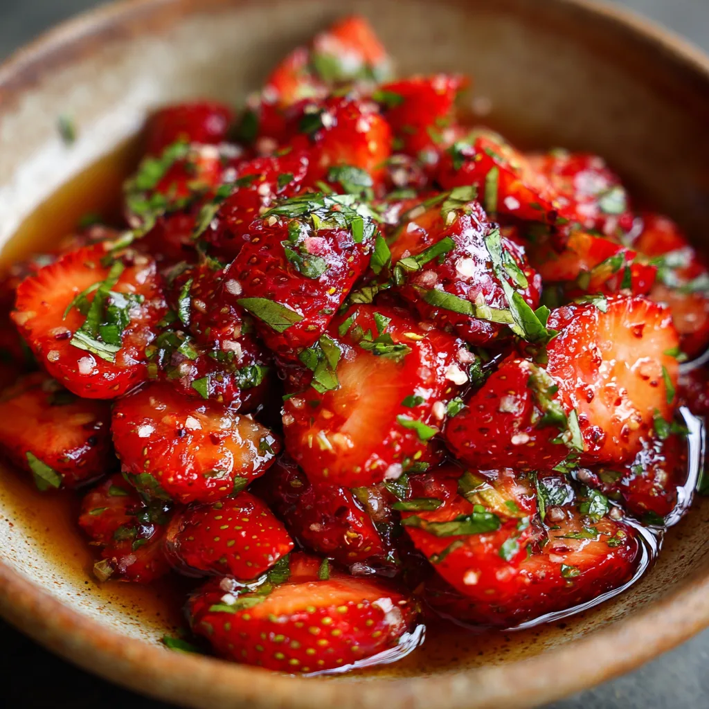 Strawberry Salsa with Brown Sugar, Balsamic, and Herbs