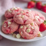 Strawberry cookies with white chocolate