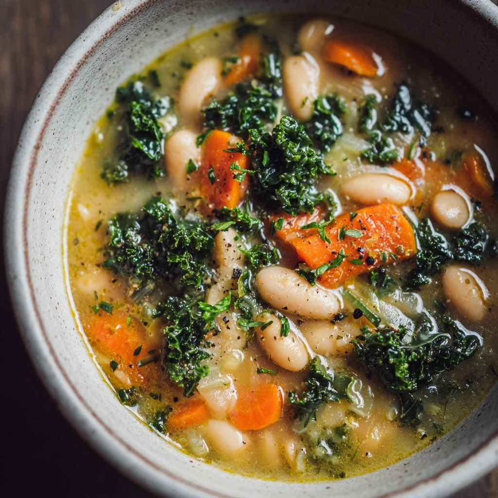 Tuscan White Bean Soup is a hearty dish!
