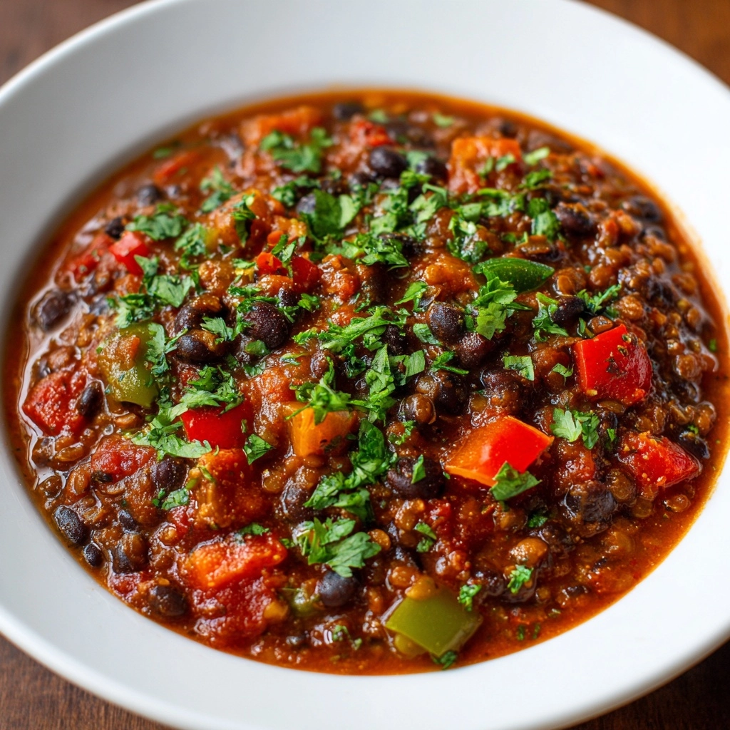 Vegan Black Bean & Lentil Chili