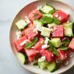 Watermelon Salad with Cucumber and Feta