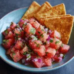 Watermelon Salsa with Cinnamon Tortilla Chips