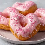 Air Fryer Heart-Shaped Donuts (Glazed Pink)