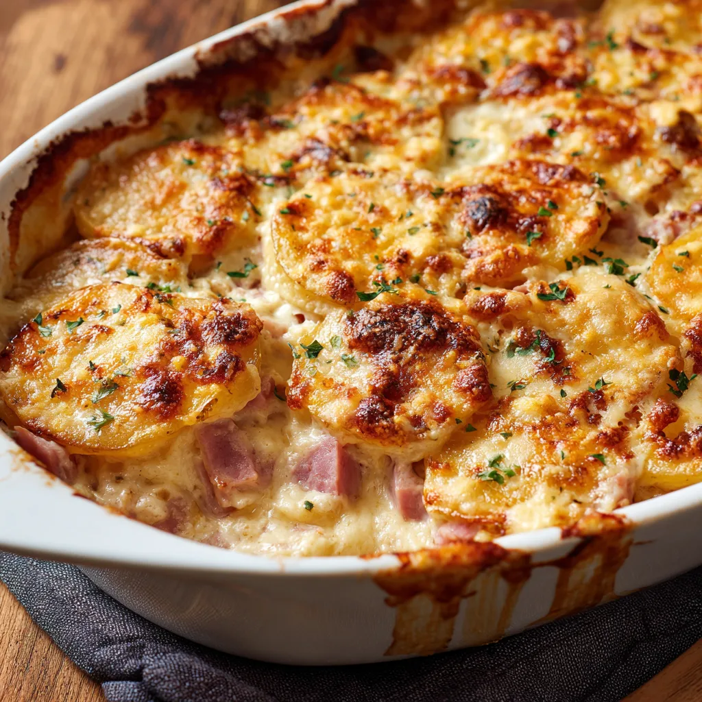 Cheesy Scalloped Potatoes and Ham
