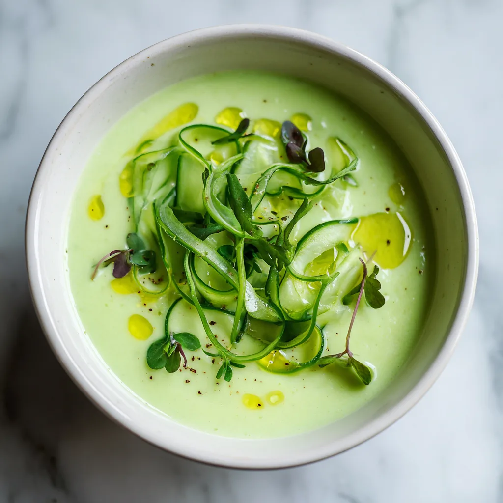 Chilled Cucumber Avocado Soup (Light Spring Starter)