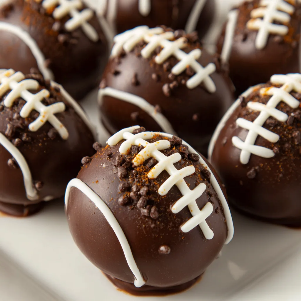 Chocolate Peanut Butter Football Truffles (Sweet Snack)