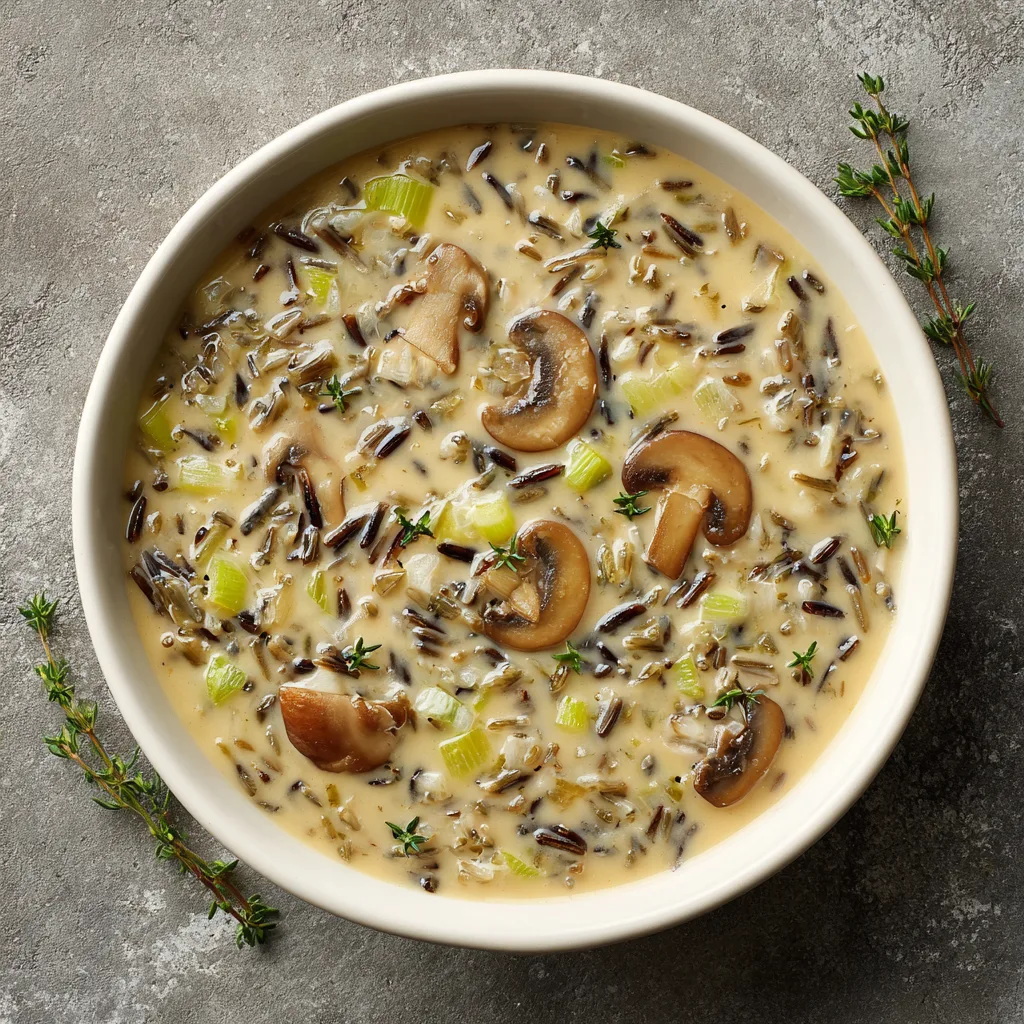 Creamy Wild Rice and Mushroom Soup