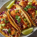 Crispy Air Fryer Fish Tacos with Slaw