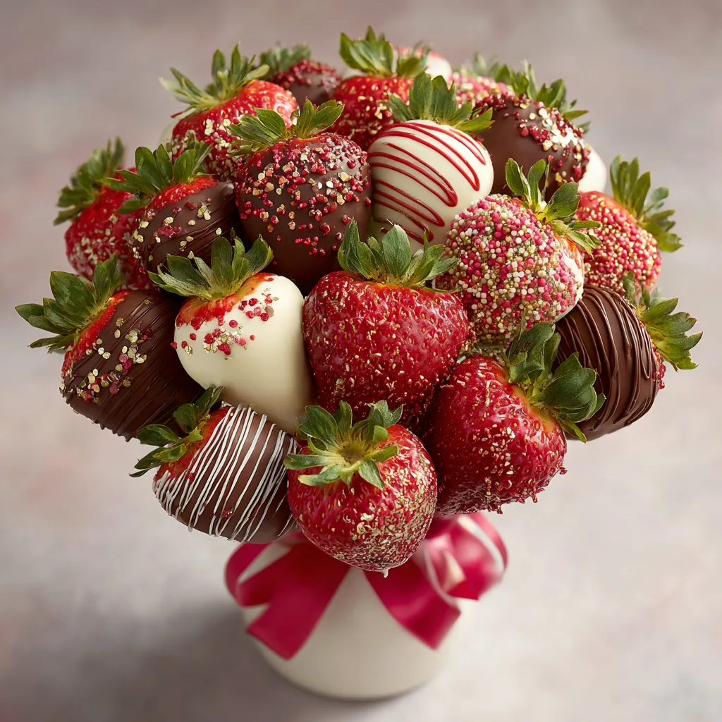 Cupid's Chocolate-Covered Strawberry Bouquet