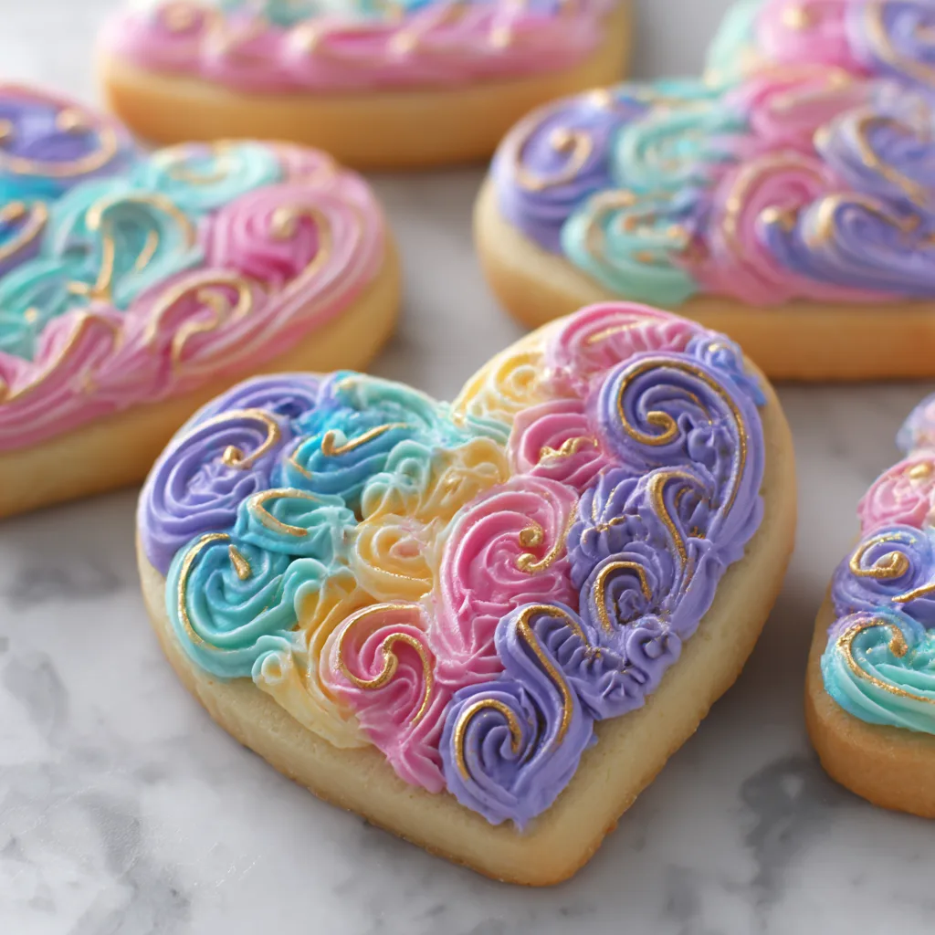 Decorated Heart-Shaped Sugar Cookies (Royal Icing Tutorial)