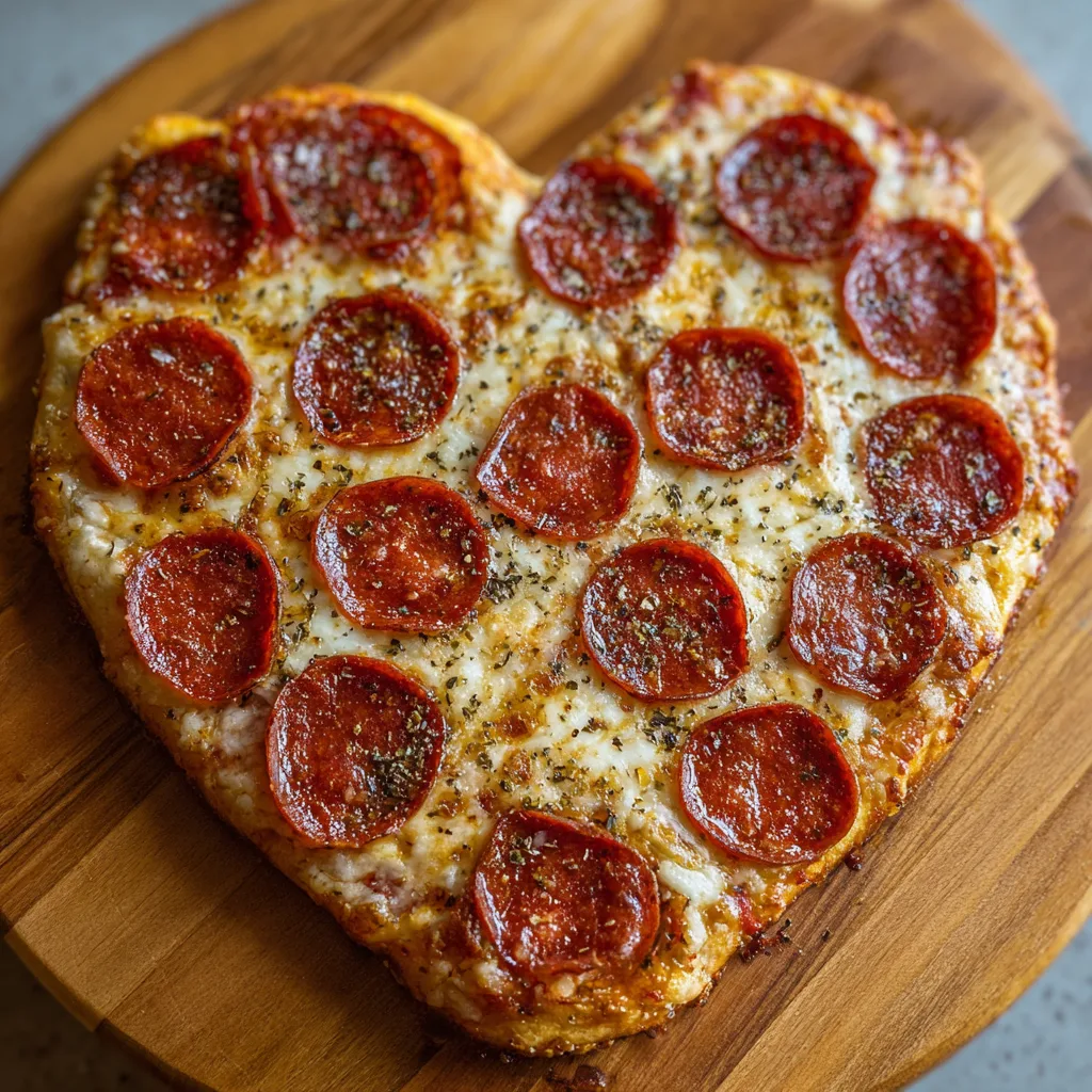 Easy Heart-Shaped Pepperoni Pizza