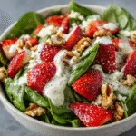 Fresh Strawberry Spinach Salad with Poppy Seed Dressing