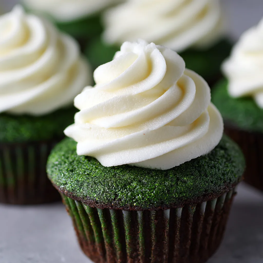 Green Velvet Cupcakes with Irish Buttercream