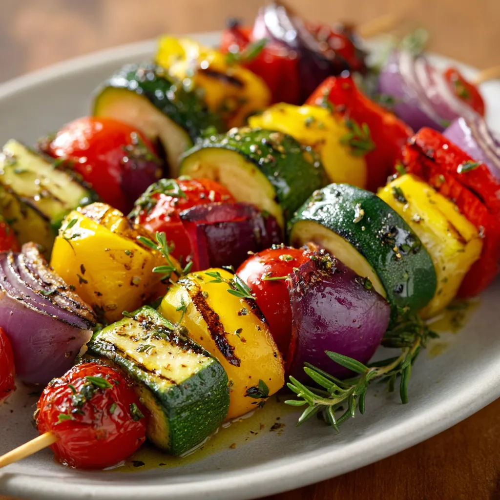 Grilled Spring Vegetable Skewers (Veggie Kebabs)